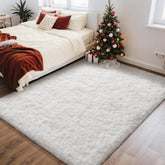 Ophanie front view white shag rug adds soft cozy look