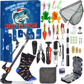 Oralaqua calendar front packaging showing 24-day fishing gift design and excitement