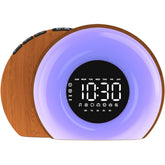 OrangeLight wood grain front view showing display and elegant bedside look