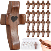 OrbitShell walnut cross front view showing shape and finish, ideal tactile comfort