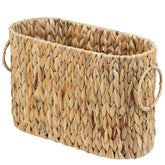 ORDELITE front view of narrow hyacinth basket showing neat storage benefit