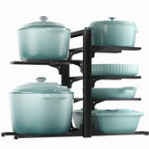 ORDORA front view under-cabinet rack showing six tiers and sturdy frame for organized storage