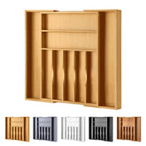 oridom front view of bamboo silverware organizer showing clean design and durable build