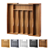 oridom front view acacia cutlery tray showing neat organization benefit