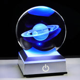Ornalrist crystal Saturn front view showing clear planet detail and display appeal