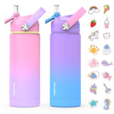 Ospivso front view showing pink and purple bottles, durable and school-ready