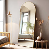 Otlsh arched full length mirror front view showing elegant gold frame and full-body reflection benefit