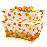 Oudain front view pumpkin tablecloth showing full autumn design and festive benefit