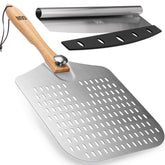 OUII perforated peel front view showing vented surface and straight edge for easy sliding