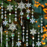 OuMuaMua front packaging showing full 48-piece iridescent ornament set and benefits