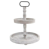 ouosawa two-tier tray front view showing farmhouse style and functional display