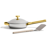 Our Place mini titanium pan front view showing compact profile and durable finish