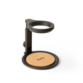 OutIn front view showing stable aluminum stand and cork pad for secure brewing