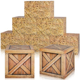 Outus front view of hay bale boxes showing set and rustic appeal