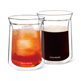 ovalware front packaging showing two insulated glasses and tidy design benefit