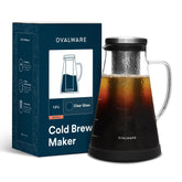 ovalware front view showing glass pitcher and label benefits