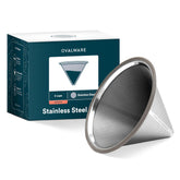 ovalware front view dripper showing shape and secure fit, clear overview benefit