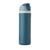 Owala FreeSip front view showing denim finish and bottle shape for stylish durability