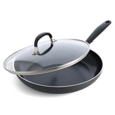 OXO 12-inch pan front view with lid showing full cooking set benefit