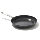 OXO front view of 12-inch pan showing sleek profile and durable finish for reliable cooking