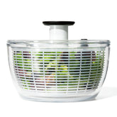 OXO Good Grips front view showing full salad spinner for quick prep
