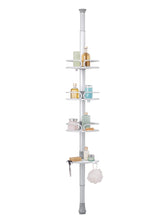 OXO Good Grips front view showing full pole caddy and shelves for tidy storage