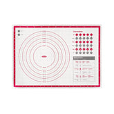 OXO pastry mat front view showing full measurement layout and workspace benefit