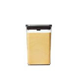 OXO POP 4.4 qt front view showing clear body and stainless lid benefit fresh storage