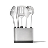 OXO front view of full six-piece set, elegant countertop display