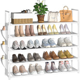 OYREL front view of 5-tier rack shows organized shoes and space savings