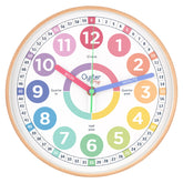 Oyster&Pop front view pastel clock, clear numbers for easy learning