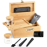 OZCHIN bamboo box front view showing elegant finish and secure lock