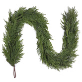 ozfhua front view garland showing full 6ft length and dense greenery