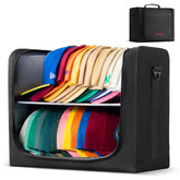 Ozueccr front view showing secure zippered closure and handle for travel convenience