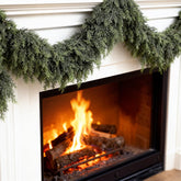 PABREY cedar garland front view showing full length and lush profile