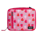 PackIt Sweet Strawberry front view showing cheerful print and zip closure benefit cooling on the go