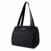 PackIt Hampton front view showing sleek black cooler and grab handle for easy transport