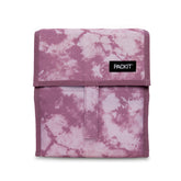 PackIt Mulberry Tie Dye front view showing zip closure and vibrant pattern for stylish portability