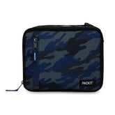 PackIt Sporty Camo Navy front view showing insulated cooling and stylish pattern