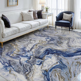PADOOR front view showing marble blue abstract design and modern focal effect