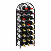 PAG arched wine rack front view showing full bottle capacity and organization benefit