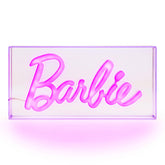 Paladone Barbie logo front view showing vivid pink glow and decor appeal