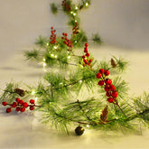 PALONMY full-length garland showing LEDs and festive accents, adds instant holiday warmth