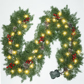 PALONMY front view garland on mantel showing full festive impact