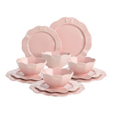 Paris Hilton front view of pink 12-piece set shows coordinated glam and easy cleanup
