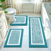 Pauwer front view of three-piece aqua blue set showing coordinated coverage and style