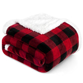 PAVILIA checkered blanket front view showing bold plaid and cozy look