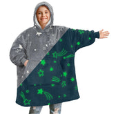 PAVILIA front view of wearable blanket hoodie showing cozy fit and pockets