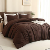 Paxrac front view of full comforter showing rich brown tone and cozy drape