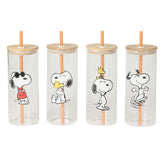 Peanuts snoopy front packaging showing four decorated tumblers and cheerful designs